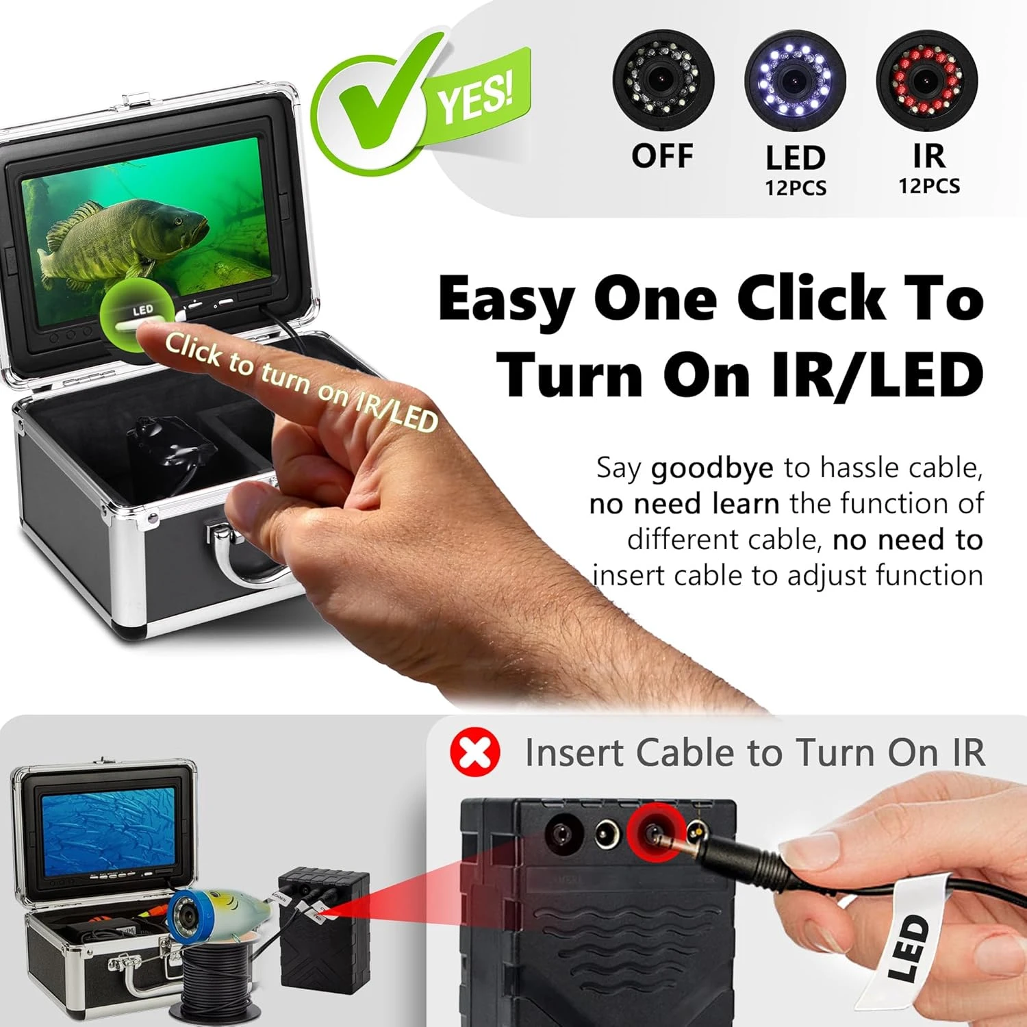 FishPRO 1200TVL Underwater Camera Angler Arsenal Ice Fishing - Image 2