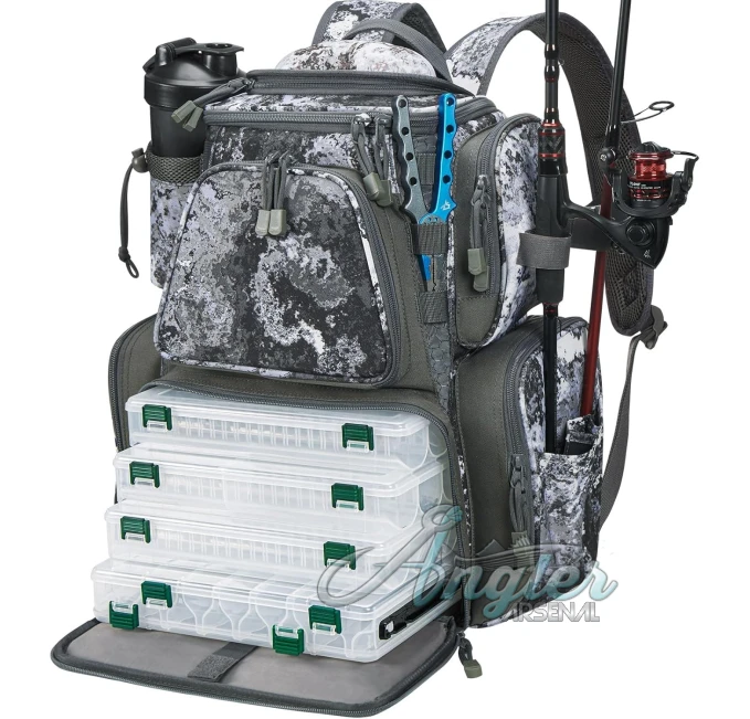 Piscifun Fishing Tackle Backpack with Rain Cover and 4 Trays Angler Arsenal