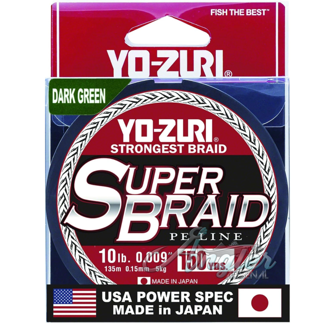 Yo-Zuri Super Braid 10 lb Dark Green 150 yd Spool Angler Arsenal