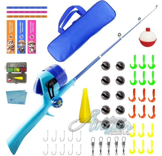 Telescopic Kids Fishing Rod and Reel Combo Angler Arsenal Set