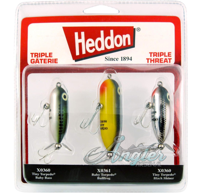 Heddon Torpedo Prop Bait Topwater Lure Triple Threat 3 Pack Angler Arsenal