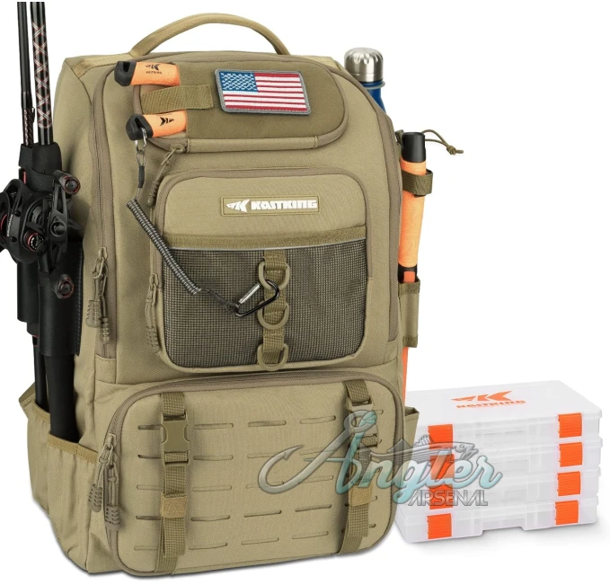 KastKing Karryall Fishing Tackle Backpack with Rod Holders Angler Arsenal