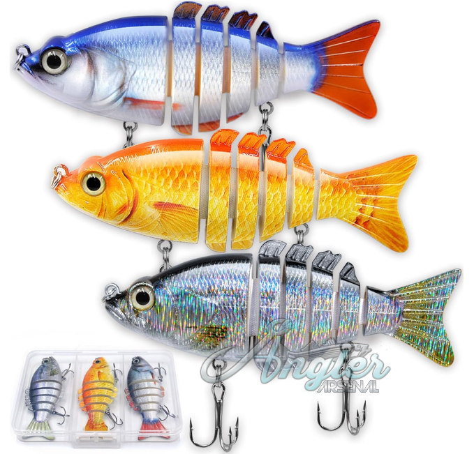 Bass Fishing Lures Multi Jointed Swimbait by Angler Arsenal