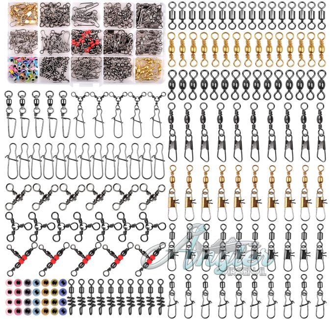 Fishing Swivels Kit 190pcs by Angler Arsenal Tackle Accessories