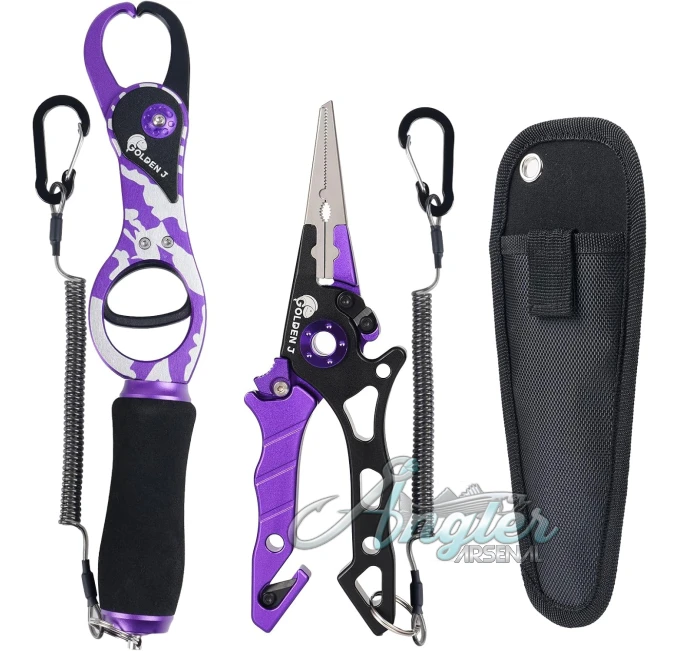 Golden J Fishing Tool Set by Angler Arsenal Hook Remover Pliers