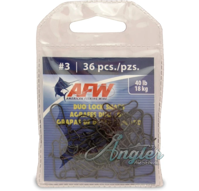 American Fishing Wire Duo Lock Snaps 36 Pieces by Angler Arsenal