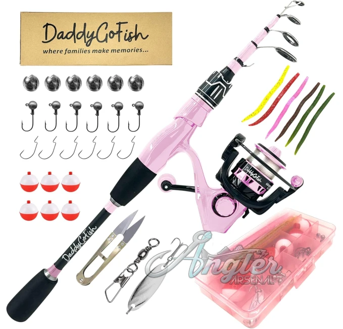 Spinning Fishing Rod and Reel Set for Kids by Angler Arsenal