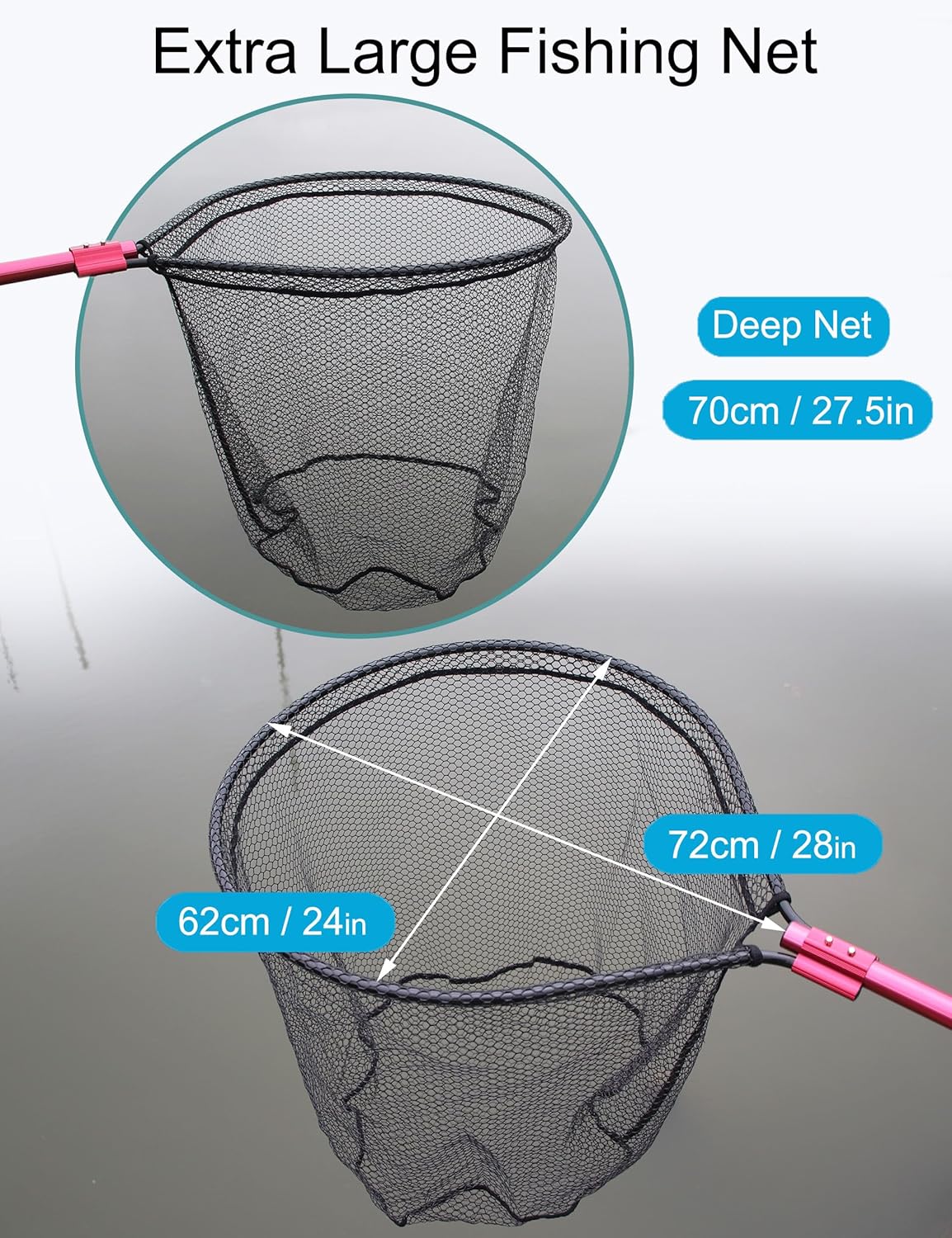 Telescopic Rubber Fishing Net – Angler Arsenal Landing Net - Image 3