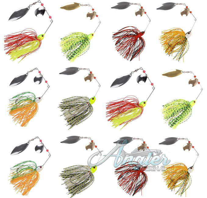 Premium Bass Fishing Spinnerbait Set by Angler Arsenal