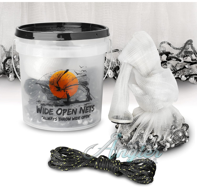 Hand Cast Net by Angler Arsenal Premium Fishing Trap for Bait