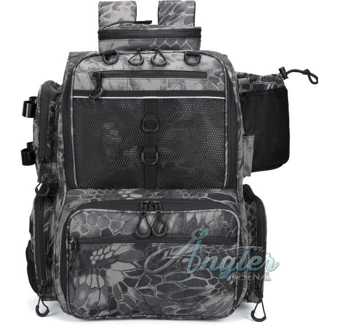 Rabjen Fishing Tackle Backpack with Rod Holders Angler Arsenal