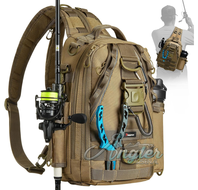 Piscifun Fishing Tackle Backpack with Rod Holder Lightweight Angler Arsenal