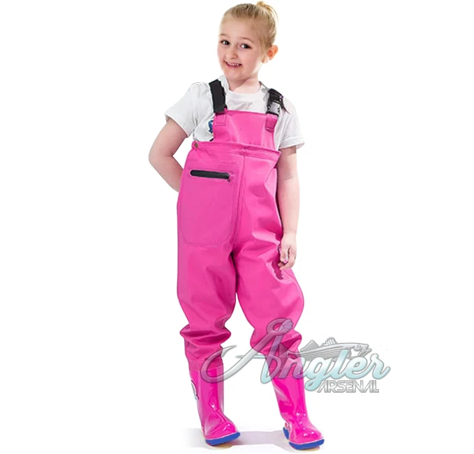 VicBre Kids Chest Waders with Non Slip Boots Angler Arsenal for Boys and Girls