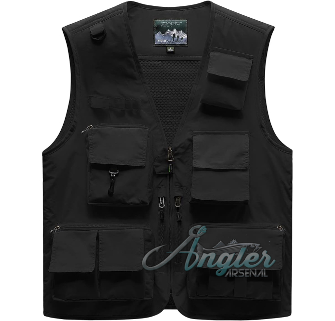 GGPP Mens Outdoor Fishing Vest Quick Dry Multi Pocket Angler Arsenal