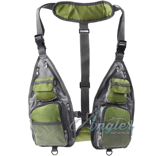Fly Fishing Vest Combo Chest Pack Mesh Design Angler Arsenal