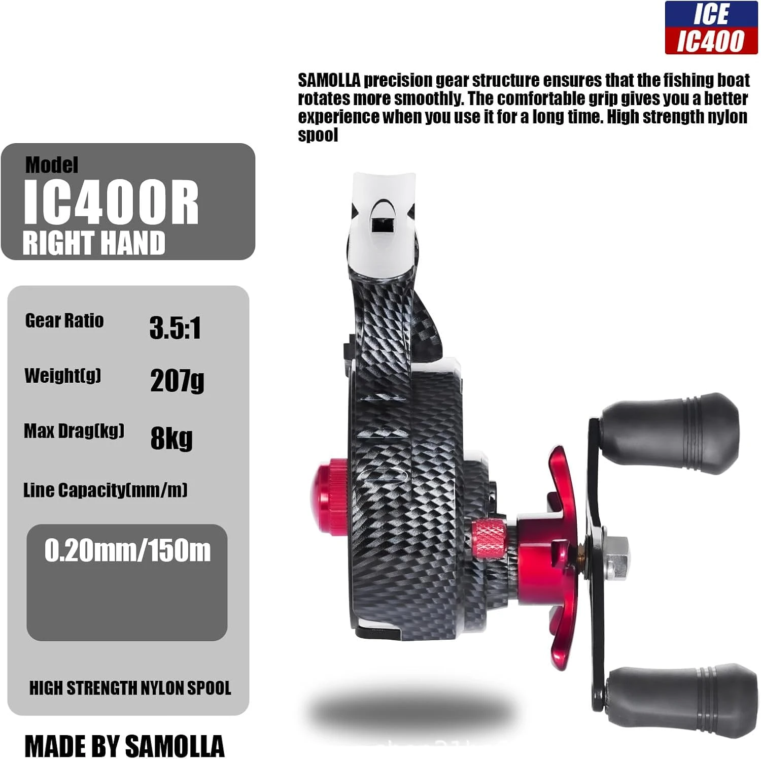 KTGCOZS Winter Ice Fishing Reel High Foot Design with Smooth Drop Angler Arsenal - Image 3