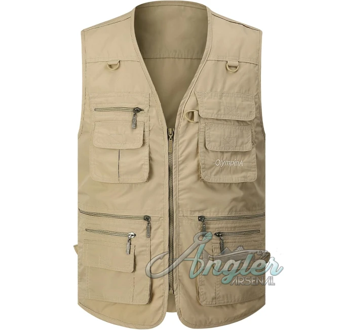 Gihuo Men's Fishing Vest Utility Safari Travel Cargo Vest Angler Arsenal