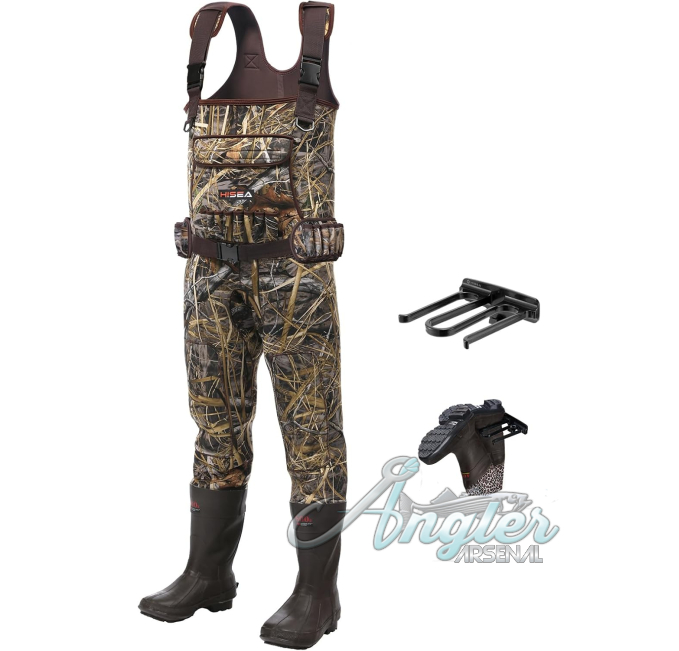 HISEA Waterproof Camo Bootfoot Waders at Angler Arsenal