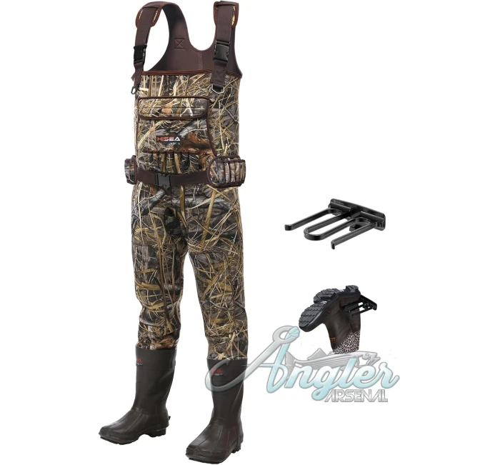 HISEA Waterproof Camo Bootfoot Waders at Angler Arsenal