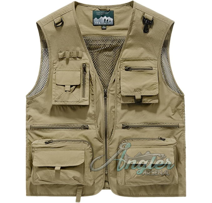 Men's Youth Outdoor Fishing Vest Khaki Family Matching Angler Arsenal