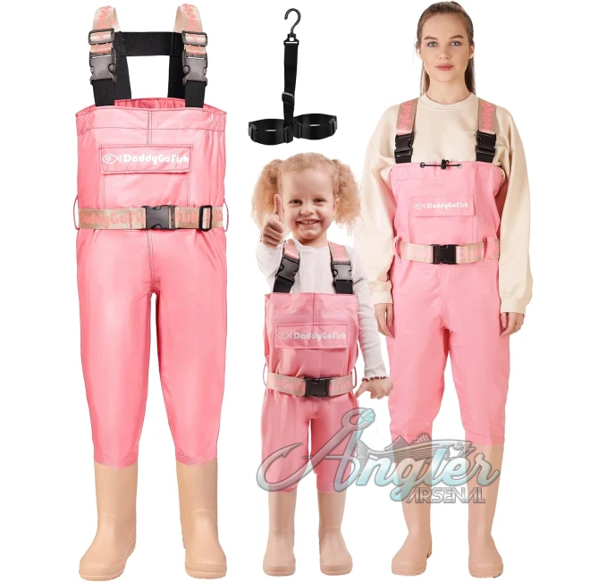 DaddyGoFish Waders with Pocket and Wader Hanger Angler Arsenal